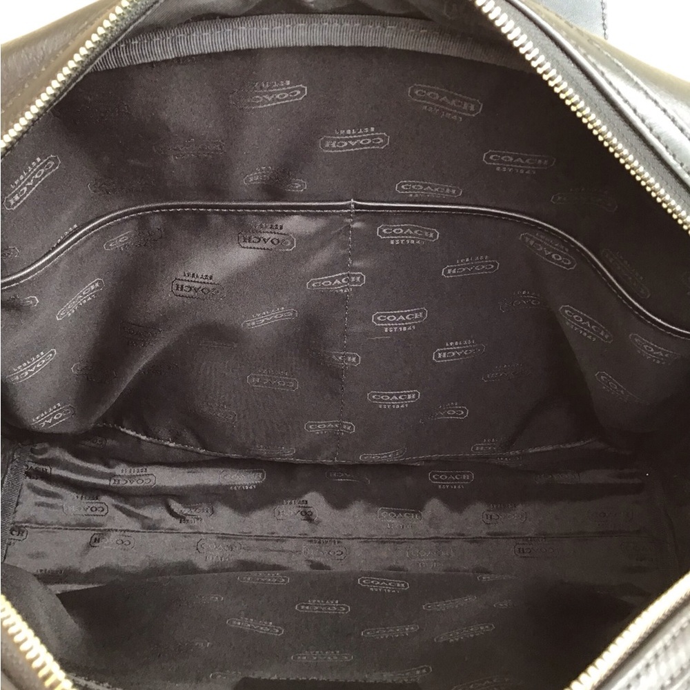 Coach Black Leather Briefcase Laptop Business Portfolio Bag - Picture 12 of 12